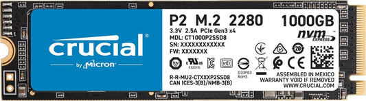 Crucial P2 SSD Interne 1To, 3D NAND, NVMe, PCIe, M.2